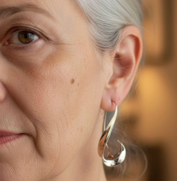 Złote Wiszące Kolczyki Vintage